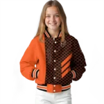 san francisco giants triple side stripes orange black varsity jacket best selling
