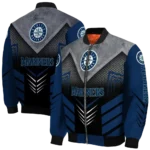 seattle mariners arrow layer navy blue black bomber jacket best selling