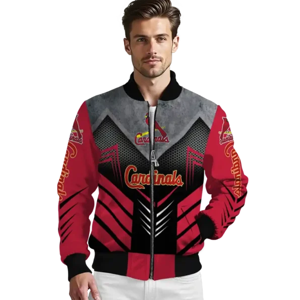 st louis cardinals arrow layer red black bomber jacket high quality