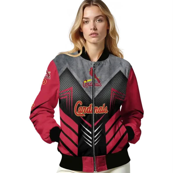 st louis cardinals arrow layer red black bomber jacket latest model
