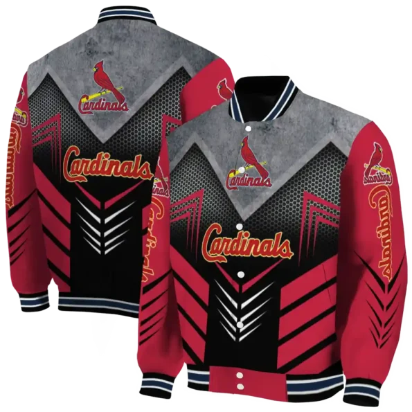 st louis cardinals arrow layer red black varsity jacket fashion forward