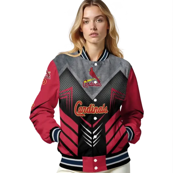 st louis cardinals arrow layer red black varsity jacket latest model