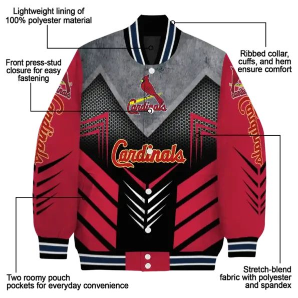 st louis cardinals arrow layer red black varsity jacket new arrival