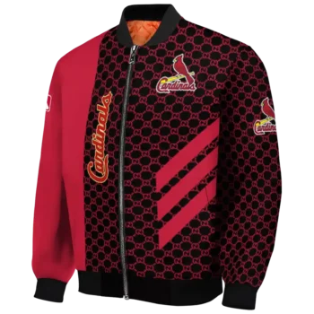 st louis cardinals triple side stripes red black bomber jacket best selling