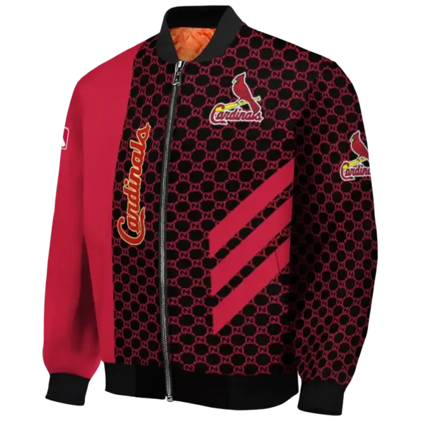st louis cardinals triple side stripes red black bomber jacket best selling