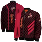 st louis cardinals triple side stripes red black bomber jacket best selling