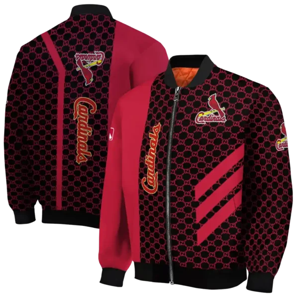 st louis cardinals triple side stripes red black bomber jacket fashion forward