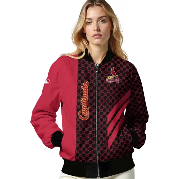 st louis cardinals triple side stripes red black bomber jacket latest model