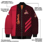 st louis cardinals triple side stripes red black bomber jacket best selling