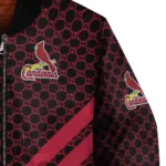 st louis cardinals triple side stripes red black bomber jacket best selling