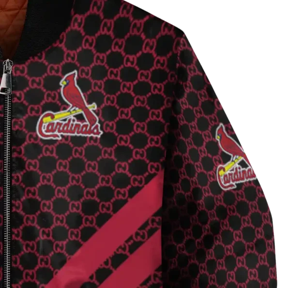 st louis cardinals triple side stripes red black bomber jacket premium grade