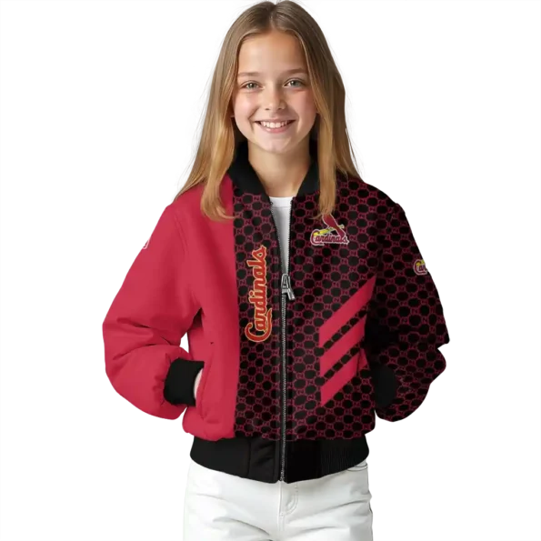 st louis cardinals triple side stripes red black bomber jacket top rated
