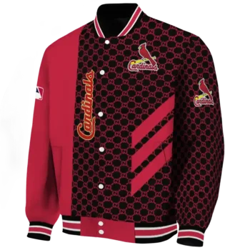 st louis cardinals triple side stripes red black varsity jacket best selling