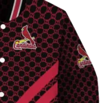 st louis cardinals triple side stripes red black varsity jacket best selling