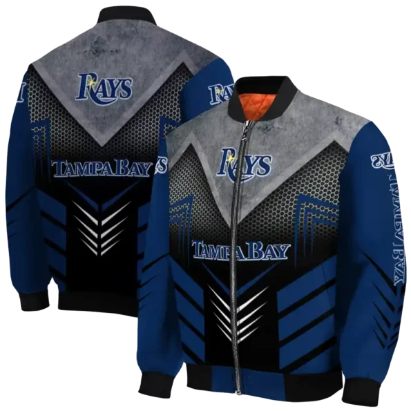 tampa bay rays arrow layer navy black bomber jacket fashion forward