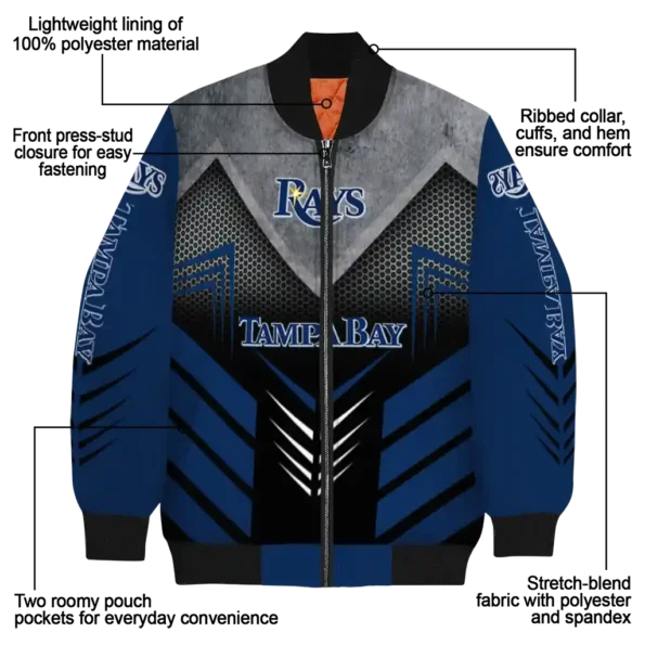 tampa bay rays arrow layer navy black bomber jacket new arrival