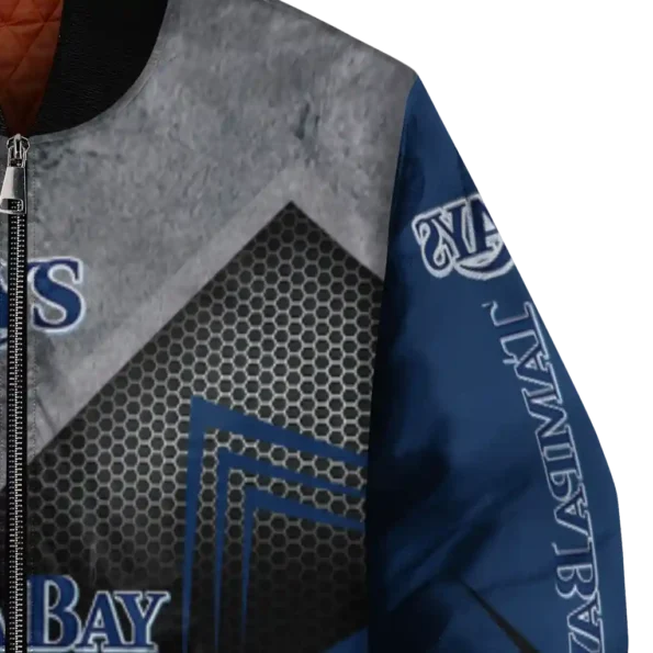 tampa bay rays arrow layer navy black bomber jacket premium grade