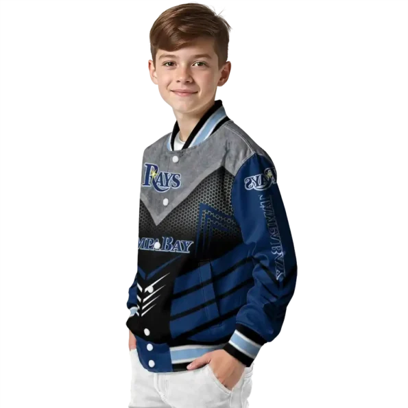 tampa bay rays arrow layer navy black varsity jacket trendy