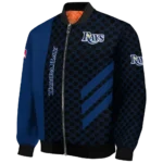 tampa bay rays triple side stripes navy black bomber jacket best selling