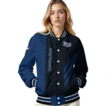 tampa bay rays triple side stripes navy black varsity jacket best selling