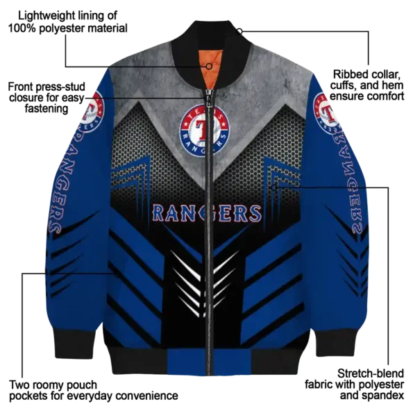 texas rangers arrow layer blue black bomber jacket new arrival