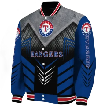 texas rangers arrow layer blue black varsity jacket best selling