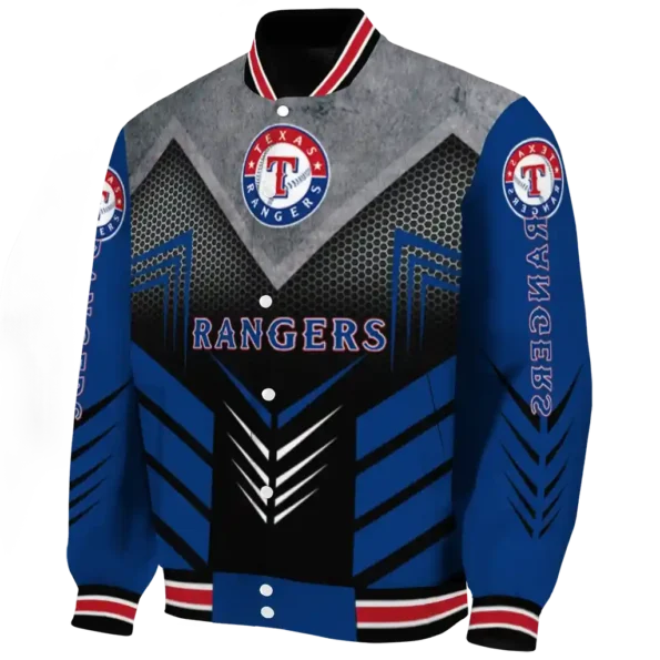 texas rangers arrow layer blue black varsity jacket best selling