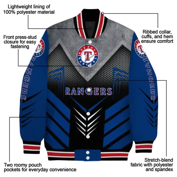texas rangers arrow layer blue black varsity jacket new arrival