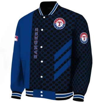 texas rangers triple side stripes blue black varsity jacket best selling