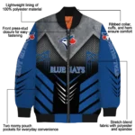 toronto blue jays arrow layer blue black bomber jacket best selling