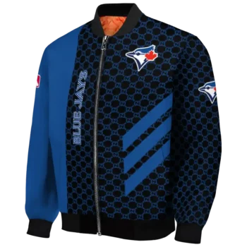 toronto blue jays triple side stripes blue black bomber jacket best selling