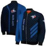 toronto blue jays triple side stripes blue black bomber jacket best selling