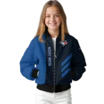 toronto blue jays triple side stripes blue black bomber jacket best selling
