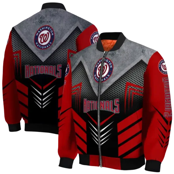 washington nationals arrow layer red black bomber jacket fashion forward