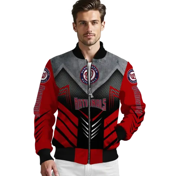 washington nationals arrow layer red black bomber jacket high quality