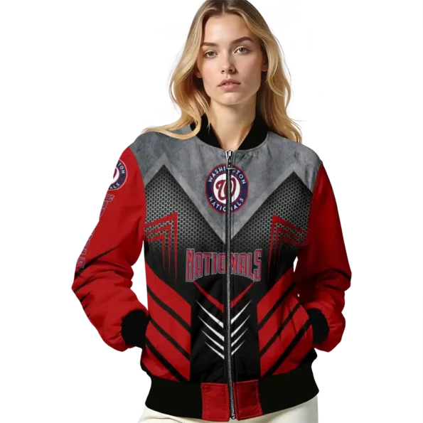 washington nationals arrow layer red black bomber jacket latest model