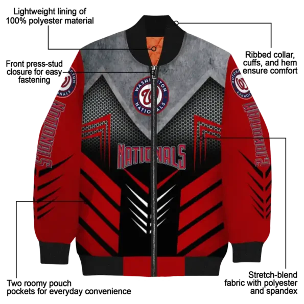 washington nationals arrow layer red black bomber jacket new arrival