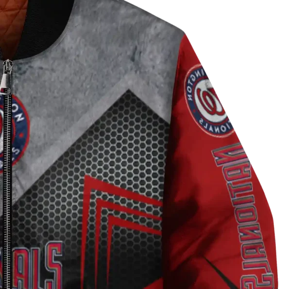 washington nationals arrow layer red black bomber jacket premium grade