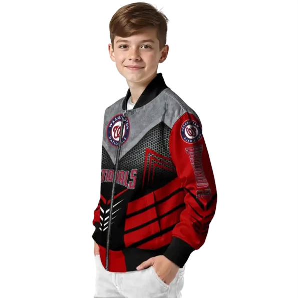 washington nationals arrow layer red black bomber jacket trendy