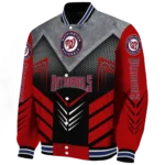 washington nationals arrow layer red black varsity jacket best selling