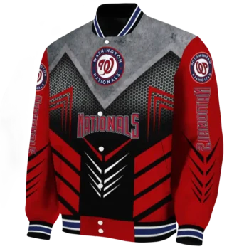 washington nationals arrow layer red black varsity jacket best selling