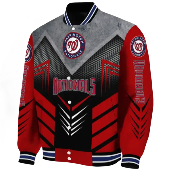 washington nationals arrow layer red black varsity jacket best selling