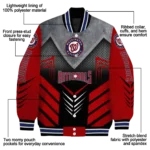 washington nationals arrow layer red black varsity jacket best selling
