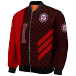 washington nationals triple side stripes red black bomber jacket best selling
