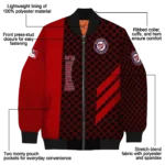 washington nationals triple side stripes red black bomber jacket best selling