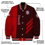 washington nationals triple side stripes red black varsity jacket best selling